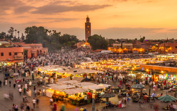 Jamaa el Fna market square, Marrakesh, Morocco.