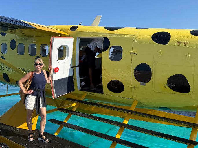The Four Season sea plane that transports guests between properties in Maldives