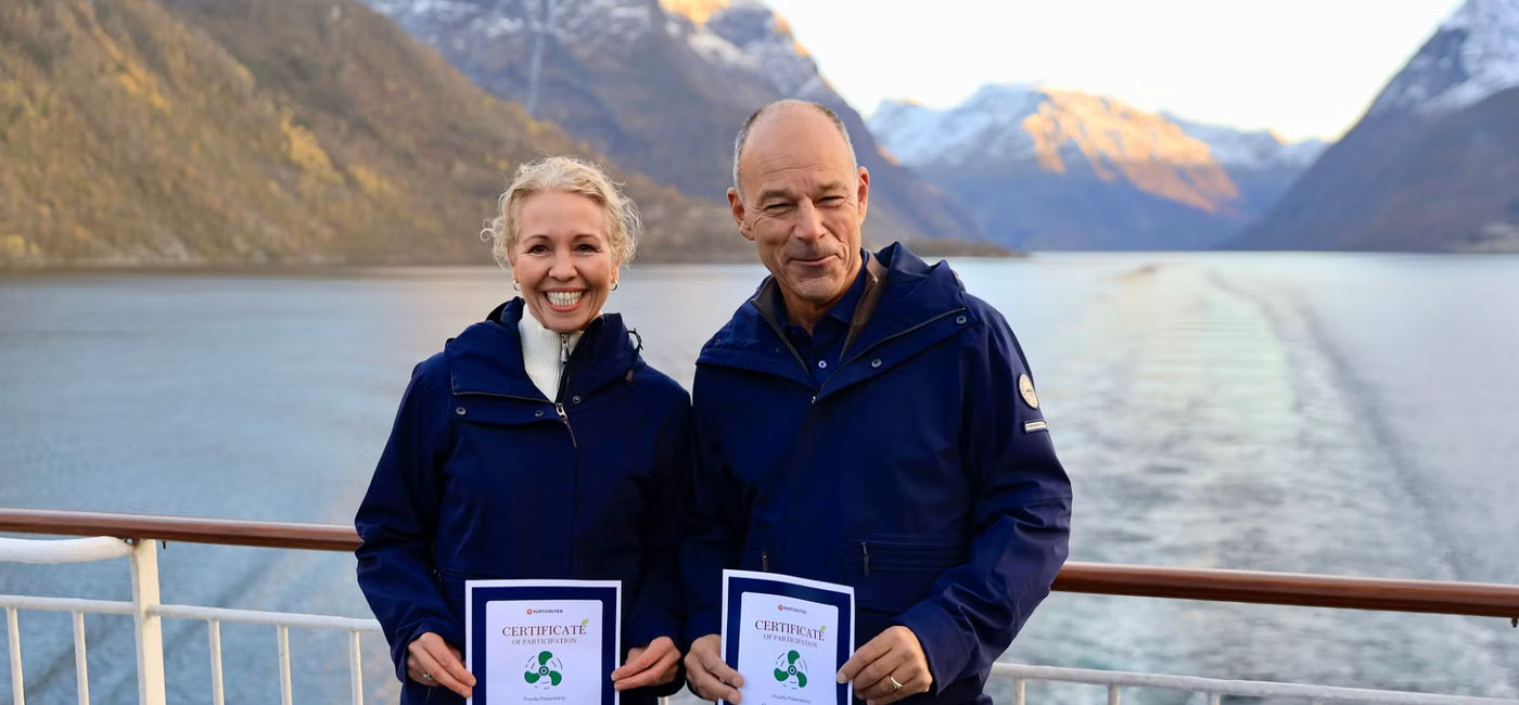 Image: Hurtigruten CEO Hedda Felin and COO Gerry Larsson-Fedde (Source: Malin Askevold Helle)