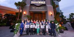 The entrance to 'Jurassic World: The Experience' in Bangkok, Thailand.