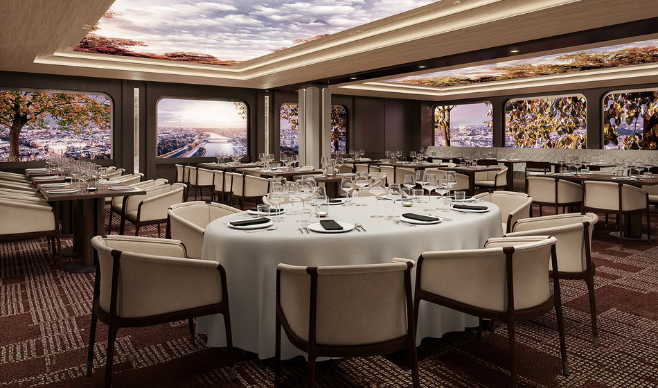 A rendering of the Panorama Room aboard Norwegian Aura
