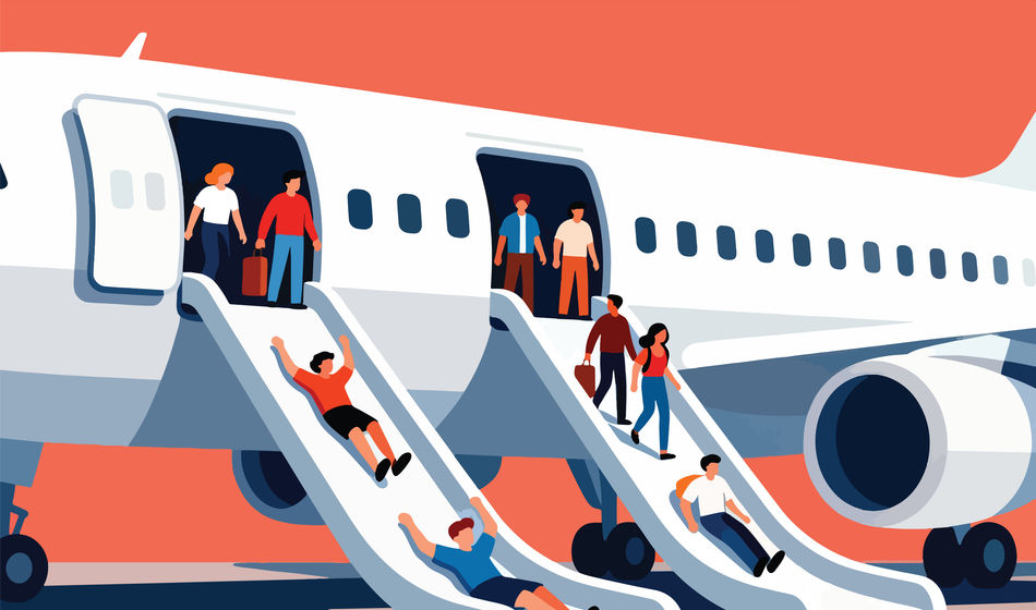 One in 10 air travellers admitted they may still take baggage with them during an evacuation.