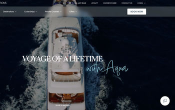 Aqua Expeditions' landing page on its new website. 