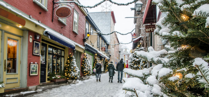 Quebec City, Quebec in winter, Christmas destinations, holiday destinations, Petit Champlain