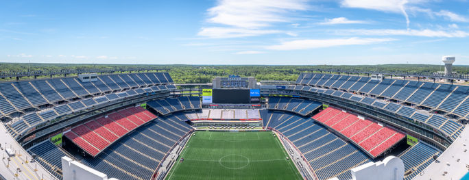 Gillette Stadium preparing for a soccer match Gillette Stadium preparing for a soccer match