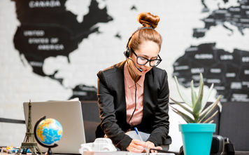 Travel advisor at work