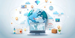 Travel nomad lifestyle map