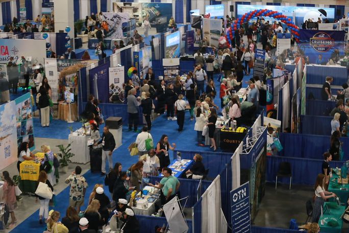 Cruise360 attendees could meet suppliers on the bustling trade show floor. Cruise360 attendees could meet suppliers on the bustling trade show floor.