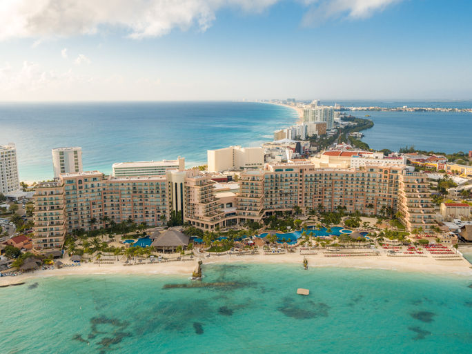 Aerial view of the Grand Fiesta Americana Coral Beach Aerial view of the Grand Fiesta Americana Coral Beach