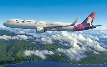 Hawaiian Airlines' A321neo near Maui.