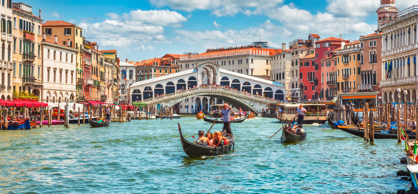 Image: Bridge Rialto on Grand canal in Venice.