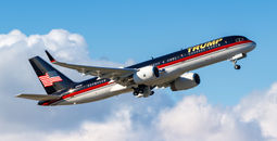 Boeing 757 of Donald Trump departing from Palm Beach airport.