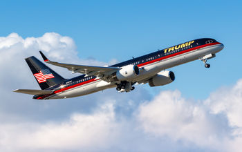 Boeing 757 of Donald Trump departing from Palm Beach airport.