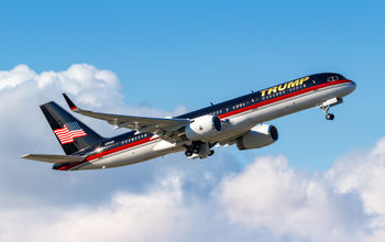 Boeing 757 of Donald Trump departing from Palm Beach airport.