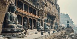 Yungang Buddhist Grottoes in China.