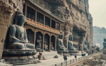 Yungang Buddhist Grottoes in China.