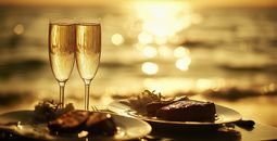 romance travel, luxury, beach, Champagne