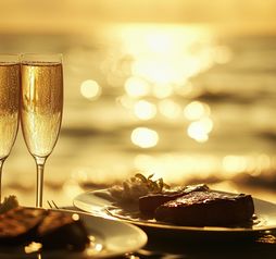 romance travel, luxury, beach, Champagne