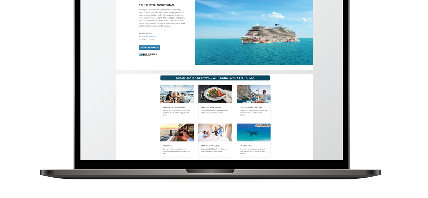 Image: NCL Connect is a new “co-branding, marketing solution” for travel advisors.  (Photo Credit: Norwegian Cruise Line)