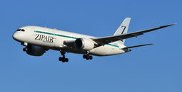 Zipair Boeing B787-8 Dreamliner passenger airplane.