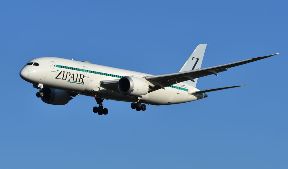 Zipair Boeing B787-8 Dreamliner passenger airplane.