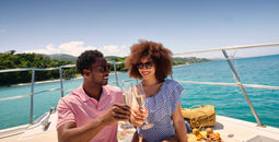 On a boat in Jamaica