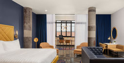 Guest room at the new Hard Rock Hotel London, Ontario.
