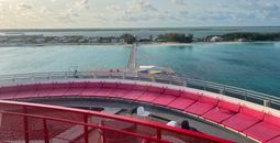 View of Bimini, Bahamas from running track aboard Valiant Lady