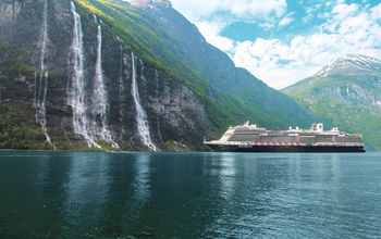 Holland America Line’s Koningsdam in Geiranger, Norway.
