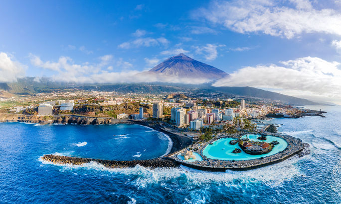 Aerial view of Puerto de la Cruz,Tenerife.