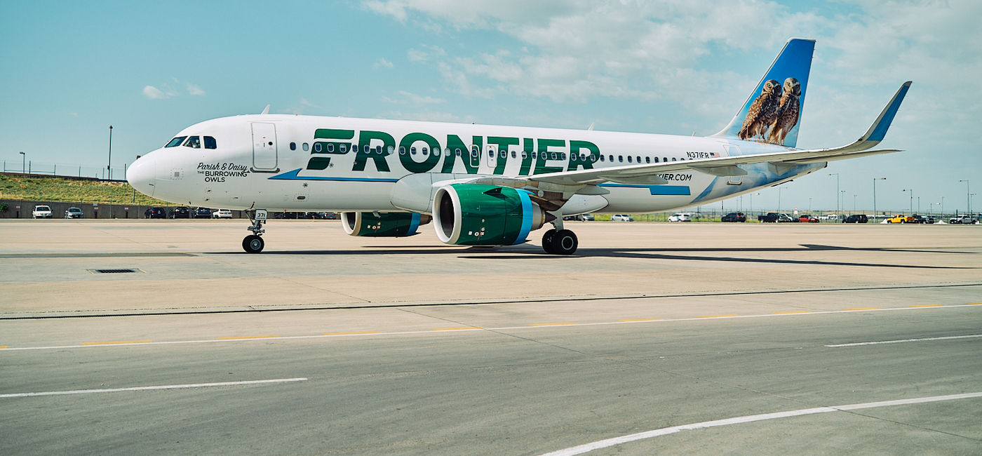 Image: Frontier Airlines plane at the airport. (Photo Credit: Frontier Airlines)