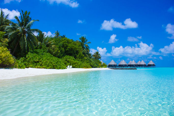 Over water bungalows in Tahiti, French Polynesia