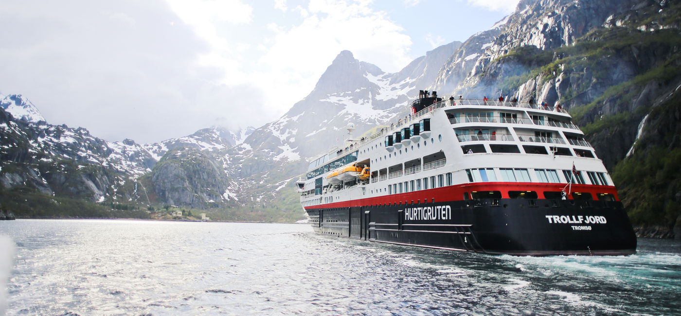 Image: MS Trollfjord in Norway. (photo via Hurtigruten) (Photo Credit: (photo via Hurtigruten))