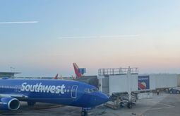 Southwest Airlines plane at William P Hobby Airport in Houston, Texas