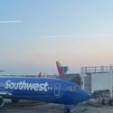 Southwest Airlines plane at William P Hobby Airport in Houston, Texas