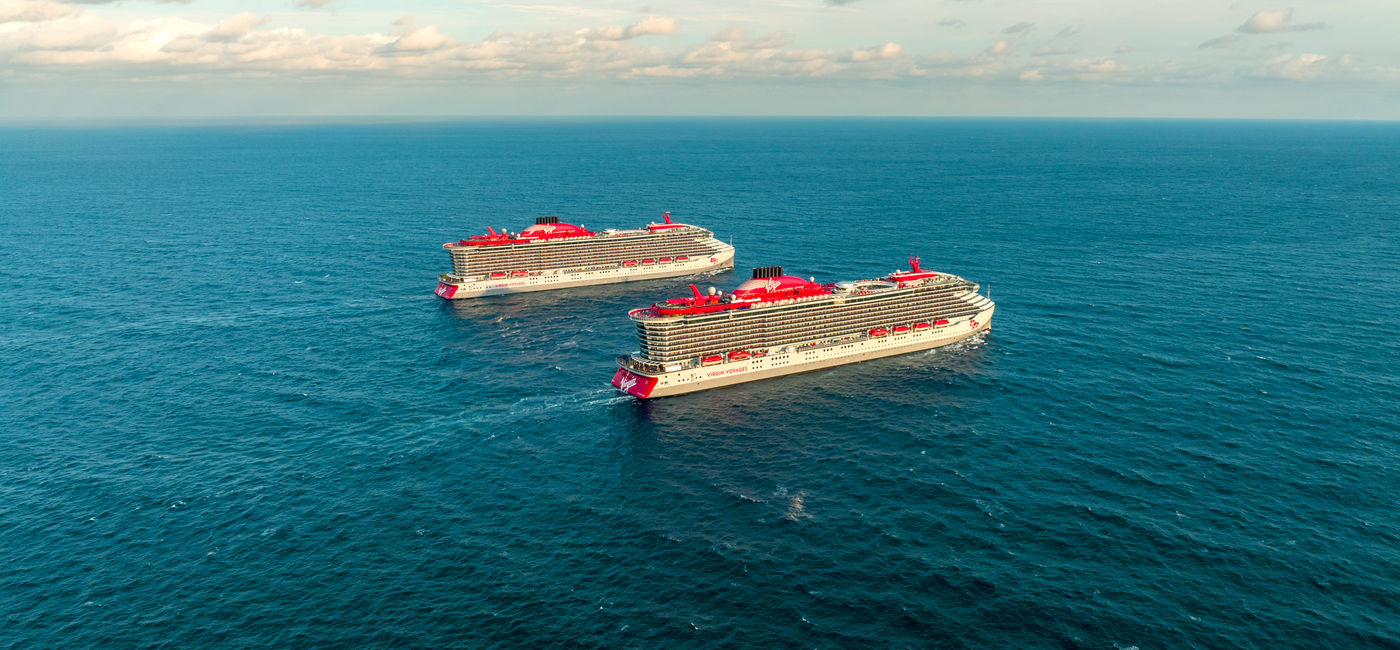Image: Two of Virgin Voyages' ships. (Photo Credit: Virgin Voyages)