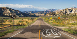 Scenic view of Route 66 in the American Southwest