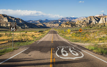 Scenic view of Route 66 in the American Southwest