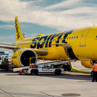 Spirit Airlines, budget airlines, airplane, spirit airplane, yellow airplane