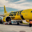 Spirit Airlines, budget airlines, airplane, spirit airplane, yellow airplane