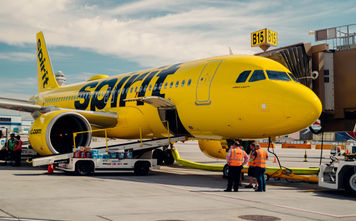 Spirit Airlines, budget airlines, airplane, spirit airplane, yellow airplane