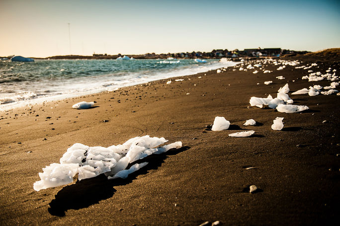 Black sand beach in Qeqertarsuaq.