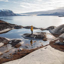 Passengers hiking West Greenland