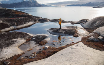 Passengers hiking West Greenland