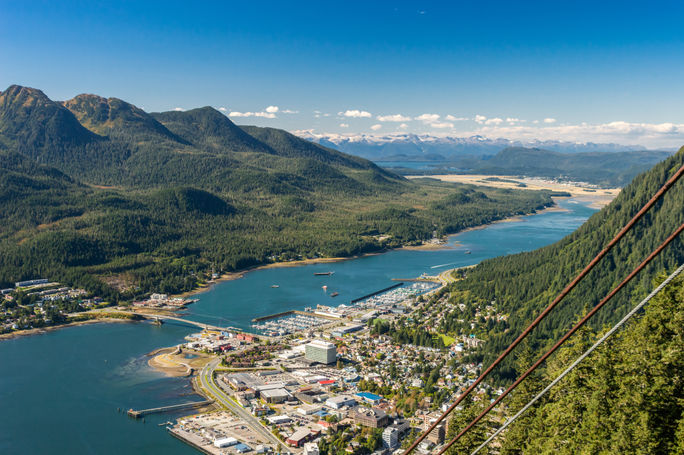 Aerial view of Juneau, Alaska. Aerial view of Juneau, Alaska.