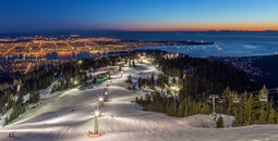 Grouse Mountain ski resort with a view of Vancouver