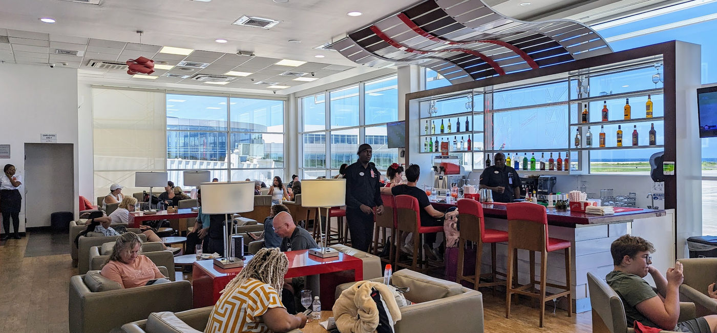 Image: Part of the Club Mobay lounge at Sangster International Airport in Montego Bay, Jamaica (Photo Credit: Eric Bowman)