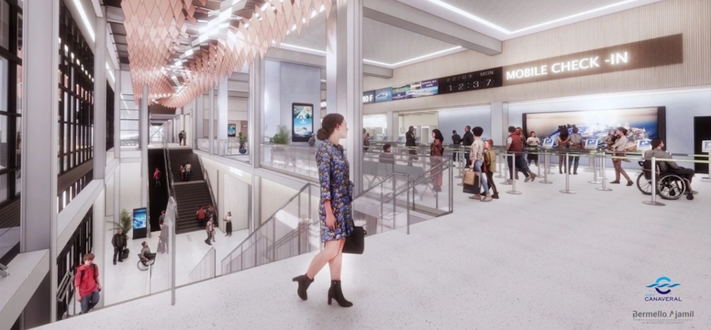 Image: A rendering of the terminal’s interior (Source: Port Canaveral)