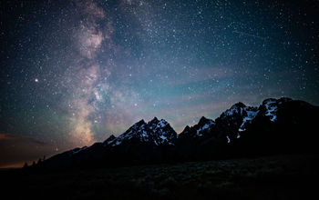Grand Teton Mountains Silhouetted by the Milky Way