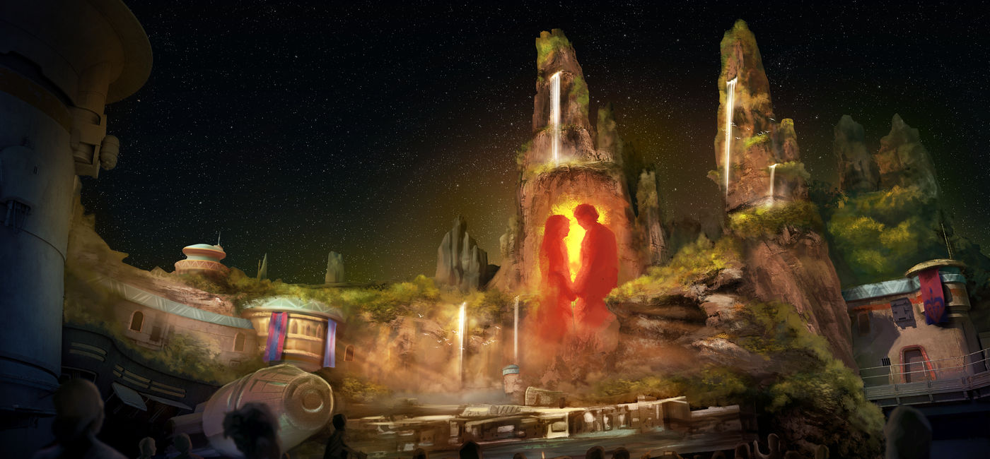 Image: The ‘Shadows of Memory: A Skywalker Saga’ show at Star Wars: Galaxy's Edge in Disneyland park. (Photo Credit: Disneyland Resort)